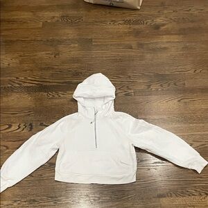 lululemon athletica White Hoodie pullover quarter 1/4 zip.